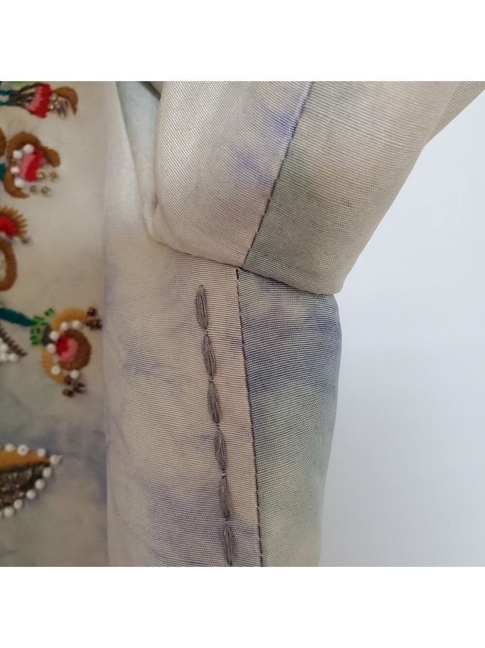 Johnny Was BIYA Jacket Silk Women Vintage Rare Sequin Embroider Beaded Blue (XS) - Picture 12 of 16
